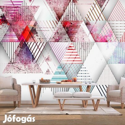 Fotótapéta - Színes háromszögek geometrikus tapéta