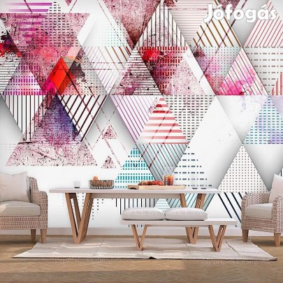 Fotótapéta - Színes háromszögek geometrikus tapéta