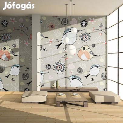 Fotótapéta - Természetes minta madarakkal