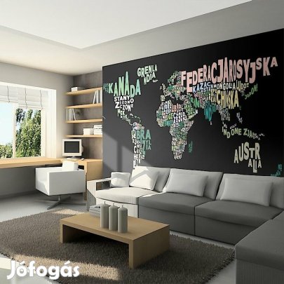 Fotótapéta - Világtérkép lengyel országnevekből 2