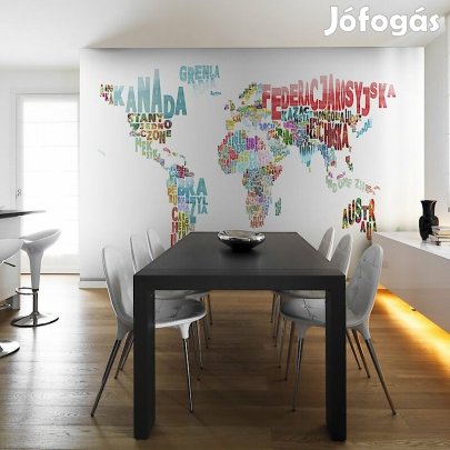 Fotótapéta - Világtérkép lengyel országnevekből