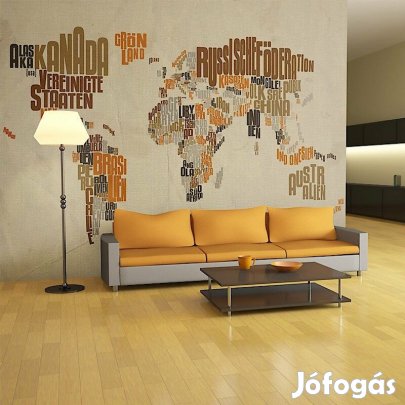Fotótapéta - Világtérkép országnevekből