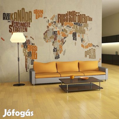 Fotótapéta - Világtérkép országnevekből