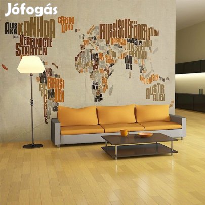Fotótapéta - Világtérkép országnevekből