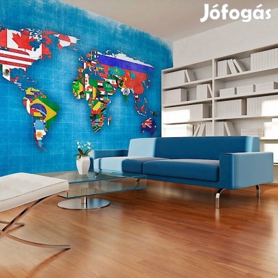 Fotótapéta - Világtérkép országok zászlóiból