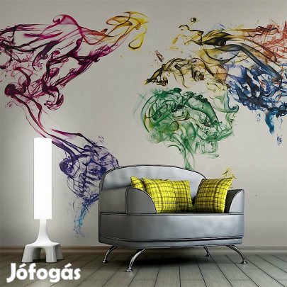 Fotótapéta - Világtérkép táncoló füstösvényekből 2