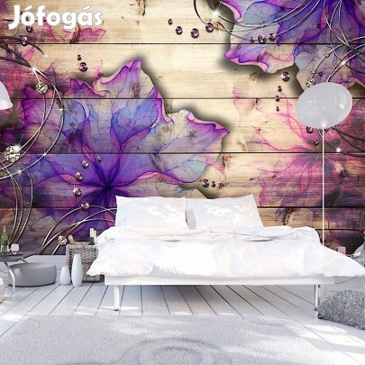 Fotótapéta - Virágmintás fapalánk