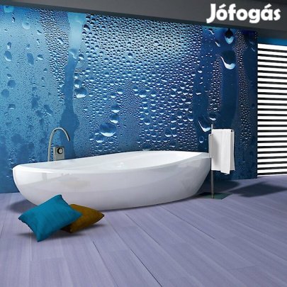 Fotótapéta - Vízcseppek a kék üveg