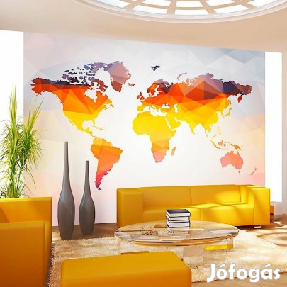 Fotótapéta - Vörös, sárga, narancs színű világtérkép