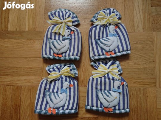 Főtt tojás melegen tartó sapka, tojássapka, textil, liba mintával