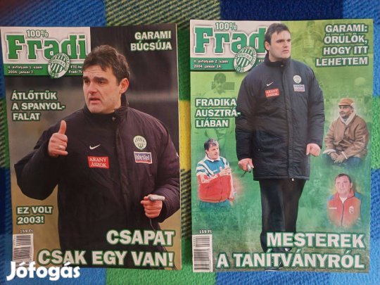 Fradi 100%2004 II.évf.1-4,6,9,11,16-18,21-24,26-30,32-36,45-51.poszter