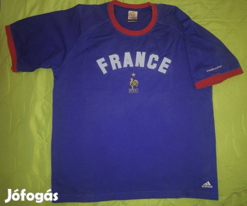 France Adidas L - 2004-es foci EB eredeti francia pamut póló 
