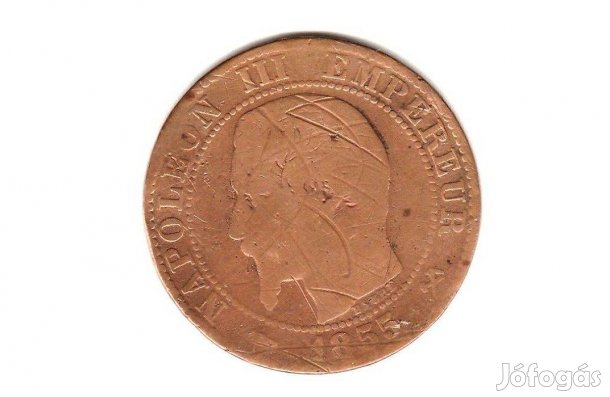 Francia 5 centimes 1855 B, III. Napoleon