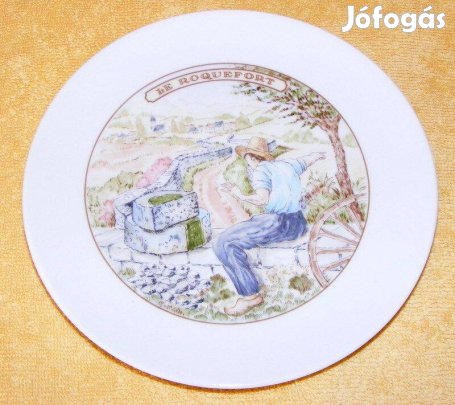 Francia Limoges porcelán sajtos tányér