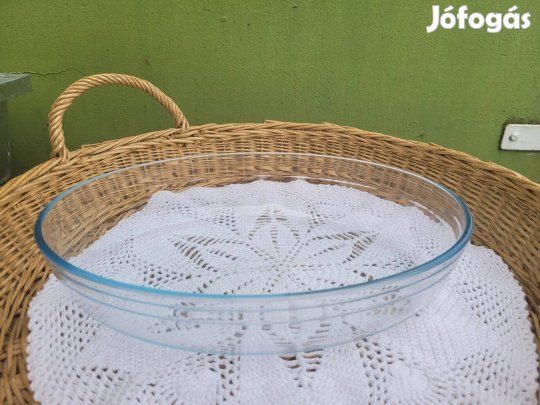 Francia Vavieno hőálló halványkék ovális tál