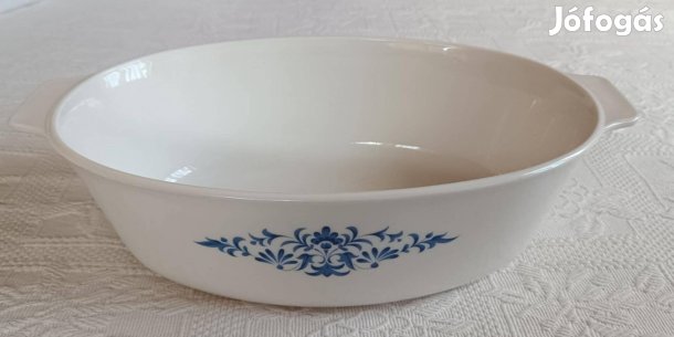 Francia "Arcopal" Fehér Nagy Ovális Porcelán Sütőtál / Jénai Edény