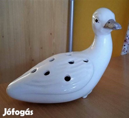 Francia, vintázs, mázas Charolles kerámia kacsa ikebana