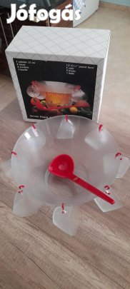 Francia bólés vagy puncsos készlet, 8 poharas., teljesen új! Üveg