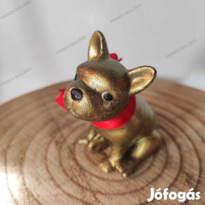 Francia bulldog szobrocska, dísztárgy