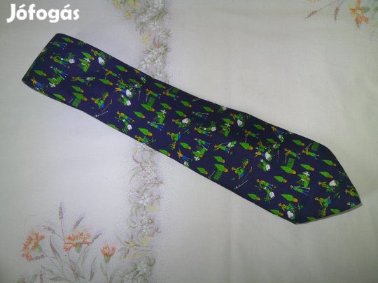 Francia kertész mintás selyem nyakkendő