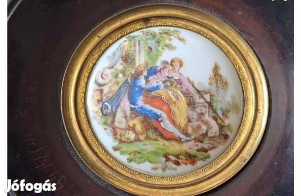 Francia porcelán betétes falidísz