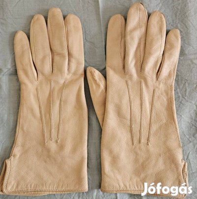 Francia prémium bőrkesztyű természetes selyem béléssel 6 3/4 méretben