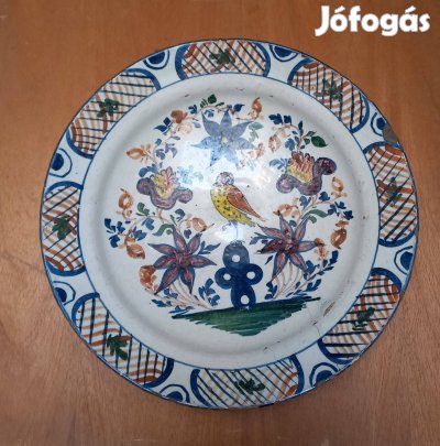 Francia tál - 18. század második fele - antik kerámia - 35 cm