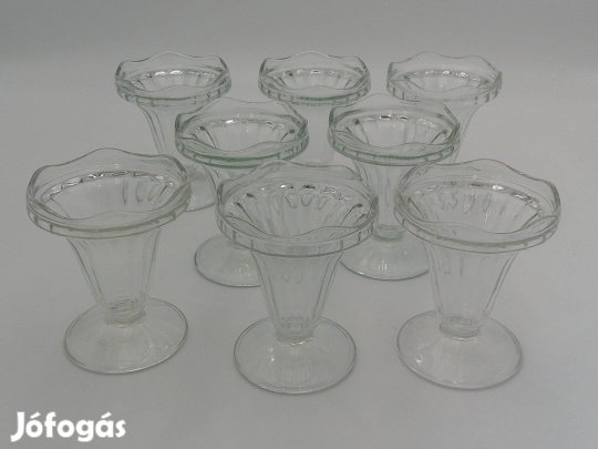 Francia üveg fagylaltos kegely ( 8 db. )