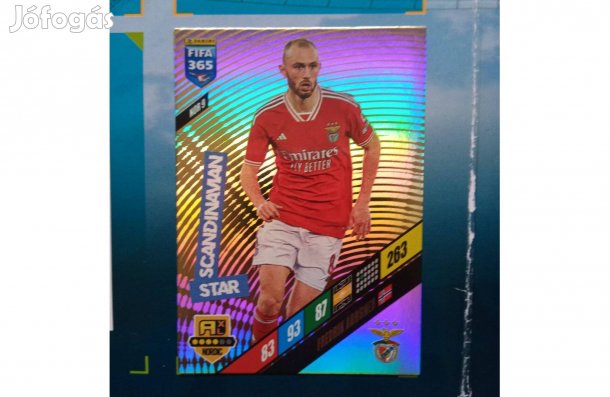 Fredrik Aursnes Panini Fifa 365 2024 Scandinavian Star focis kártya