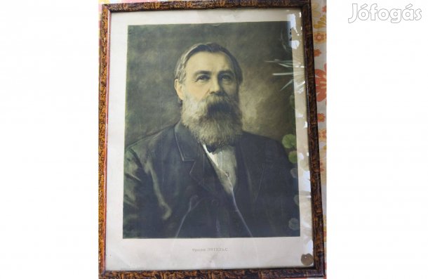 Friedrich Engels vintage falikép keretben