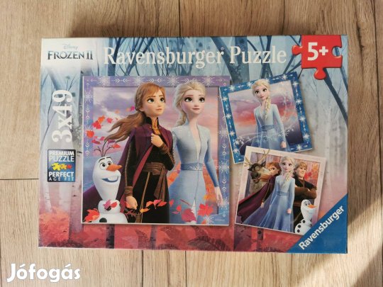 Frozen puzzle 3x49 db Jégvarázs Elza puzzle