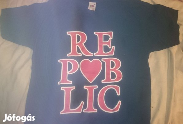 Fruit of The Loom sötétkék T-Shirt - Republic felirattal eladó! Új!