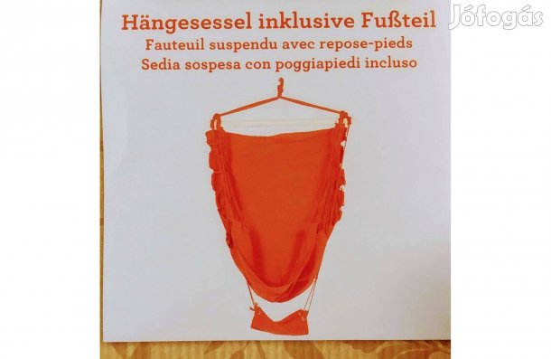 Függő fotel lábtartóval Új favázas Kényelmes stabil szerkezet természe