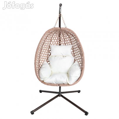 Függőfotel, összecsukható, rézszínű/bézs/krém, SANAN