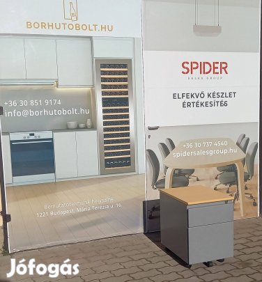 Függőmappatartós irodai tároló, konténer, bükk-ezüst színű - használt