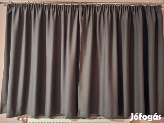 Függöny antracit, sötét szürke 208 cm széles