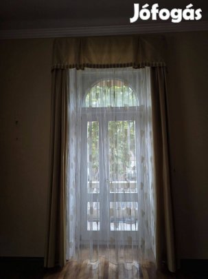 Függöny szett - 2db - tulipán mintával