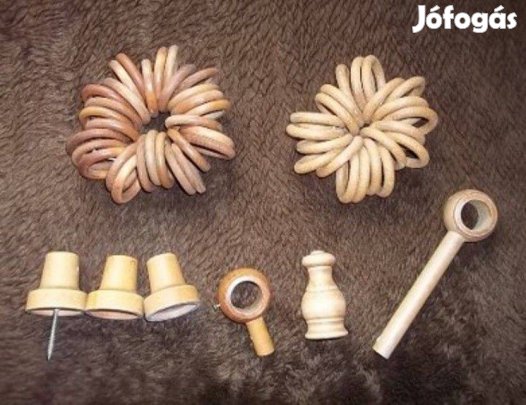 Függönytartó fakarika és vegyes tartozékok