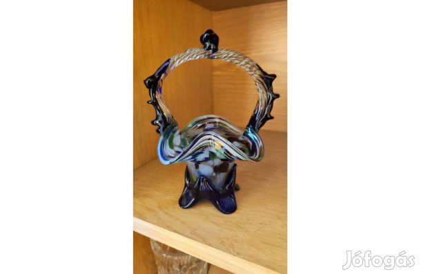 Fújt üveg Bohemia művészi üveg kosár