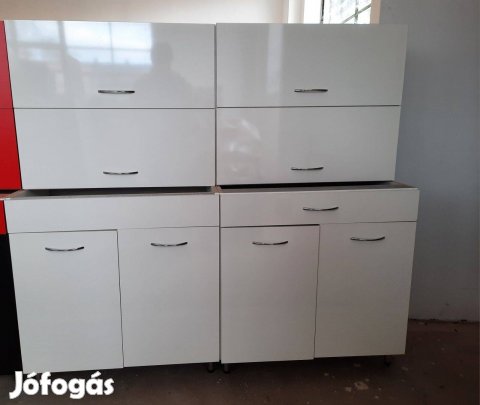 Full fényes hófehér konyhabútor, akár bontva is (AP168)