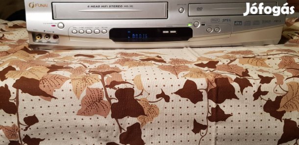 Funai dvd lejátszó videó kombó 6 fejes VHS Panasonic Samsung