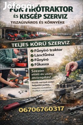 Fűnyíró traktor és kis gép szerviz!
