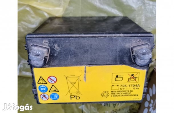 Fűnyírótraktor akkumulátor 12V 10Ah gyári MTD ! (quad, smk,stb.)