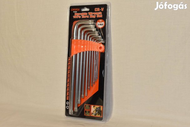 Furatos, lyukas Torx kulcs készlet, 10 darabos