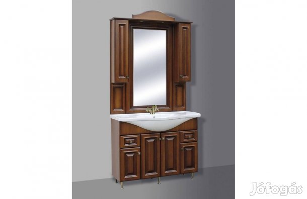 Fürdőszoba bútor, G Barokk 100, fújt dió színben Országos szállítássa