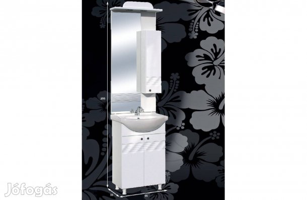 Fürdőszoba bútor, G. Oceán Porcelán 55 és alsó kieg. fehér színben