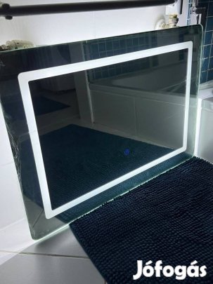Fürdőszoba tükör, LED-es fekvő - 50x70 cm, érintőkijelző, falra szerel