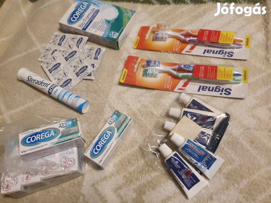 Fürdőszobai csomag -műfogsor ragasztók-tisztítók, fogkefék