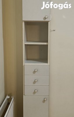 Fürdőszobai magas keskeny szekrény - fehér