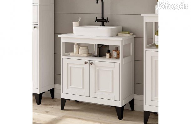 Fürdőszobai mosdószekrény60×65×30 cm,Vicco Vanity, fehér,Új